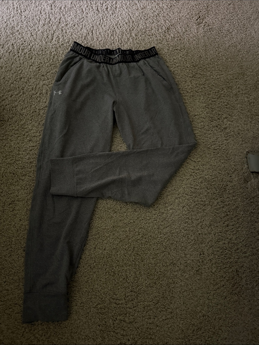 Under Armour Men’s Charcoal Gray Joggers with Branded Waistband